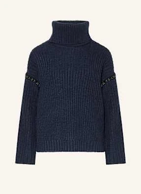 Essentiel Antwerp Sweter Indsay Z Odpinanym Kołnierzem I Ozdobnymi Kamykami blau
