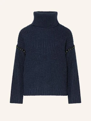 Essentiel Antwerp Sweter Indsay Z Odpinanym Kołnierzem I Ozdobnymi Kamykami blau