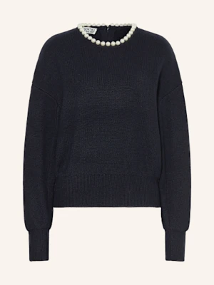 Essentiel Antwerp Sweter Inti Z Ozdobnymi Perełkami blau