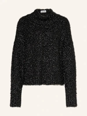 Essentiel Antwerp Sweter Istrana Z Błyszczącą Przędzą I Wiązaniem Pod Szyją schwarz