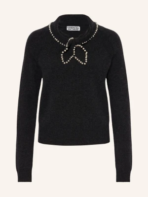 Essentiel Antwerp Sweter Kasa Z Kokardką I Ozdobnymi Perełkami schwarz