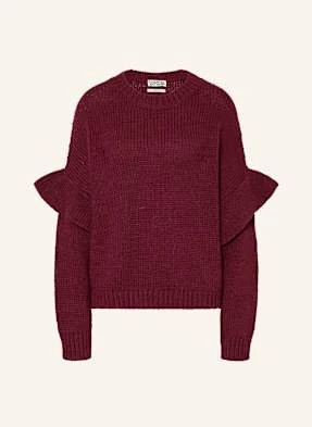 Essentiel Antwerp Sweter Z Wolantami rot