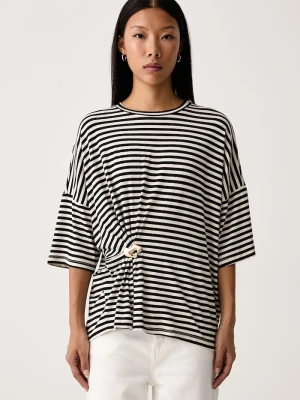 Essentiel Antwerp T-shirt damski z wiskozą Kriss czarny