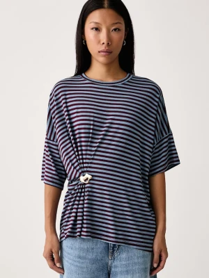 Essentiel Antwerp T-shirt damski z wiskozy Kriss bordowy