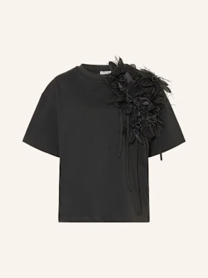 Essentiel Antwerp T-Shirt Ibiscus Z Ozdobnymi Kamykami schwarz