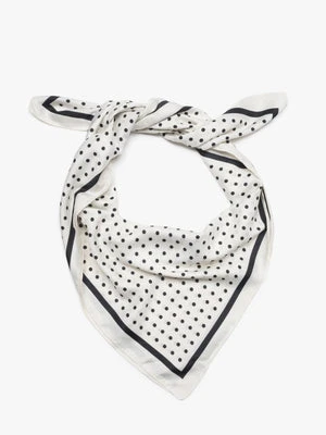 Estro: Biało-czarna apaszka damska w grochy