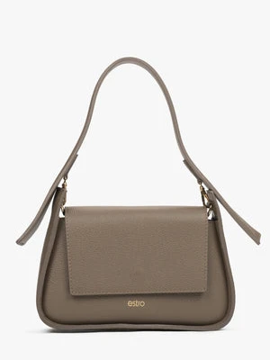 Estro: Brązowa torebka damska na ramię z włoskiej skóry naturalnej Premium