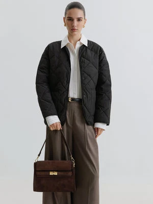 Estro: Ciemnobrązowa torba damska na ramię z włoskiego weluru naturalnego Premium