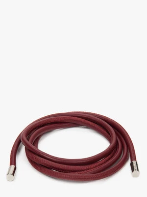 Estro: Cienki bordowy pasek ze skóry naturalnej