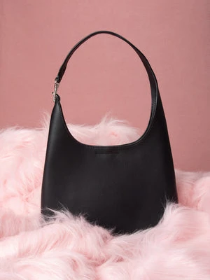 Estro: Czarna torebka damska typu shopper ze skóry naturalnej