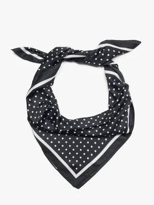 Estro: Czarno-biała apaszka damska w grochy