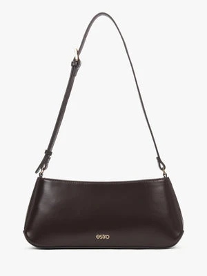 Estro: Elegancka ciemnobrązowa torebka damska na ramię ze skóry naturalnej