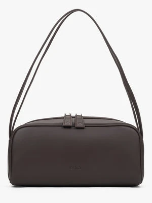 Estro: Elegancka ciemnobrązowa torebka damska na ramię ze skóry naturalnej