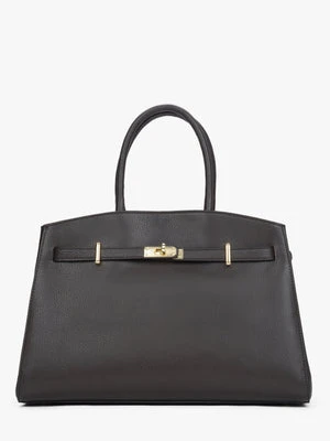 Estro: Elegancka ciemnobrązowa torebka typu tote z włoskiej skóry naturalnej Premium