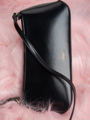 Estro: Elegancka czarna torebka damska na ramię ze skóry naturalnej