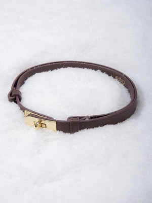 Estro: Elegancki damski ciemnobrązowy pasek z włoskiej naturalnej skóry Premium