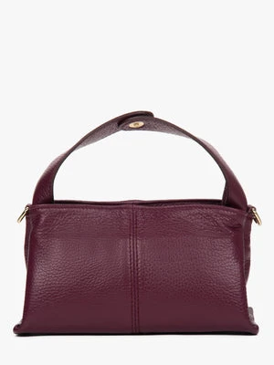 Estro: Mała burgundowa torebka damska z włoskiej skóry naturalnej Premium