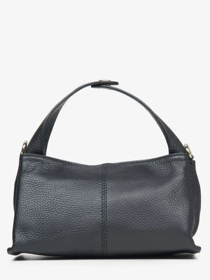 Estro: Mała czarna torebka damska z włoskiej skóry naturalnej Premium