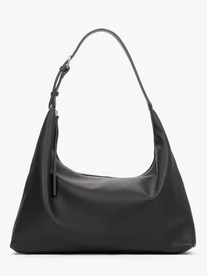 Estro: Pojemna ciemnobrązowa shopperka damska ze skóry naturalnej