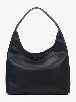 Estro: Pojemna czarna shopperka damska ze skóry naturalnej