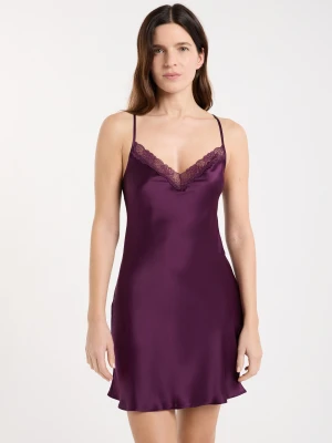 Halka nocna z jedwabiu z detalami koronkowymi Etam