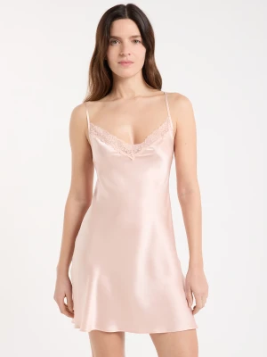 Halka nocna z jedwabiu z detalami koronkowymi Etam