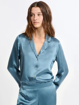 Koszula piżamowa z długimi rękawami z jedwabiu Etam