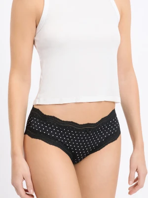 Szorty z koronkowymi brzegami z mikrofibry Etam