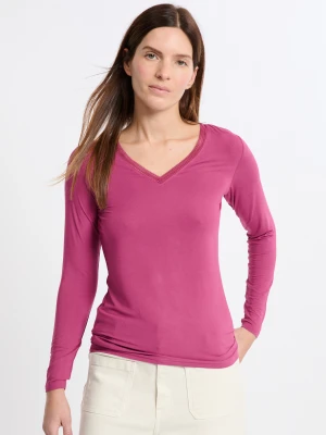 Koszulka z dekoltem V z dzianiny termicznej Etam