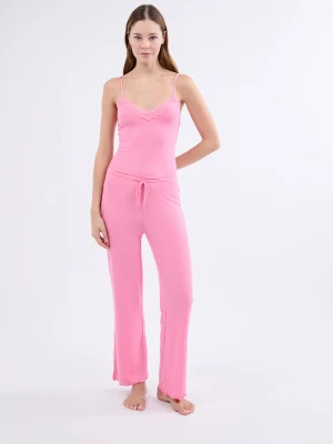 Zestaw piżamy 2-częściowej z dzianiny żebrowanej z detalami koronkowymi Etam