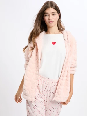 Trzyczęściowa piżama w serduszka z bawełną Etam