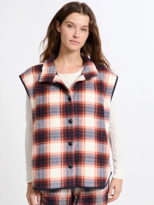 Kardigan bez rękawów w kratę Etam