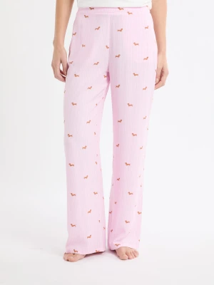 Spodnie piżamowe w paski z motywem jamników Etam