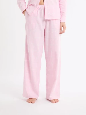 Spodnie piżamowe w kratę z bawełny Etam