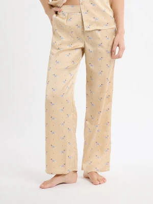 Spodnie piżamowe z satyny w psie wzory Etam