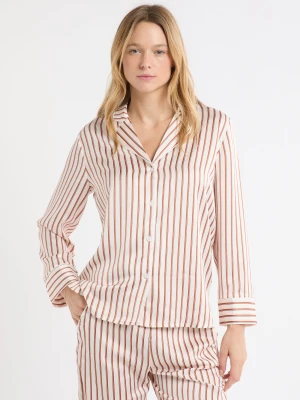 Koszula piżamowa w paski z satyny Etam