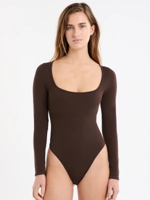 Body z kwadratowym dekoltem z długimi rękawami Etam