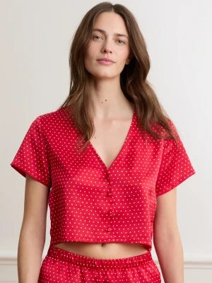Top od piżamy satynowej w groszki Etam