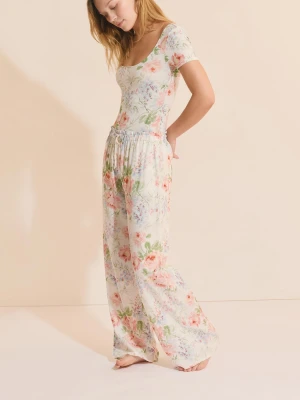 Spodnie piżamowe w kwiatowy wzór Etam