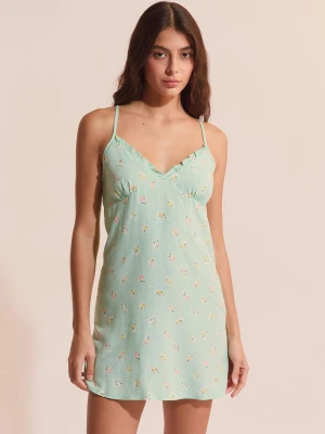 Satynowa halka nocna we wzory Etam