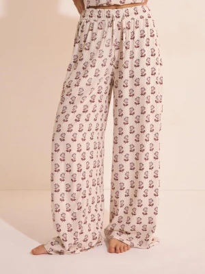 Spodnie piżamowe z gumką i nadrukiem Etam
