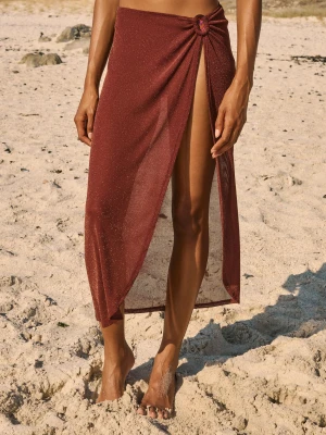 Pareo z płynnego materiału z cekinami i kółkiem  Etam