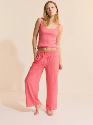 Spodnie piżamowe z motywem kwiatowym Etam