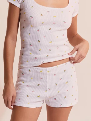 Szorty z wytłoczonym wzorem owoców Etam