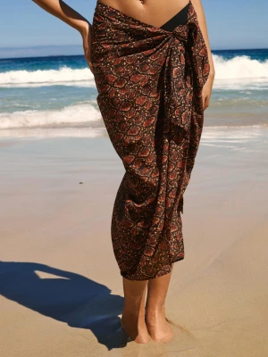 Bawełniany pareo w pytonowy wzór do zawiązania Etam