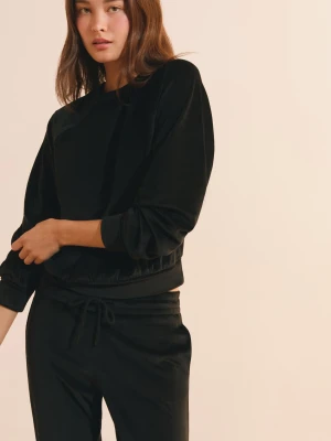Bluza piżamowa z prążkowanego materiału Etam czarny