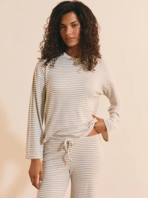 Bluza od piżamy w paski Etam szary