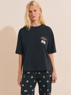 T-shirt à motif chien z bawełny Etam marine