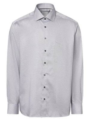 Eterna Comfort Fit Koszula męska - non-iron Mężczyźni Comfort Fit Bawełna szary|biały wzorzysty,