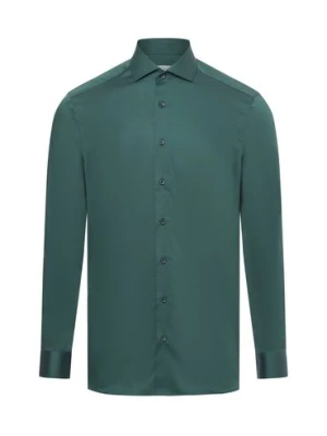 Eterna Slim Fit Koszula męska - krój slim fit Mężczyźni Slim Fit Bawełna zielony jednolity,